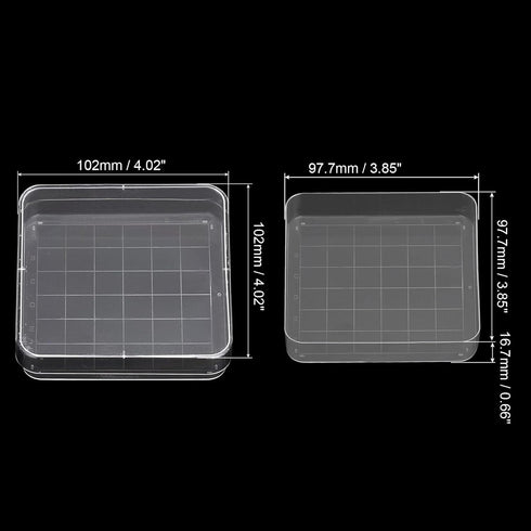 PATIKIL 100mm Plastic Petri Dishes with Cover, 10 Pcs Grid Squares Petri Plates Tissue Culture Plate for Lab Science Experiment, Clear...