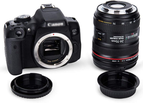 Rear Lens Cap & Body Cap Cover Set for Canon EF EF-S Mount Camera 90D 80D 77D 70D T8i T7 T7i T6 T6i T5i SL3 SL2 7D Mark II 6D Mark II 5D Mark IV 1...