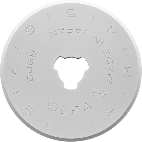OLFA 28mm Rotary Cutter Replacement Blades, 10 Blades (RB28-10) - Tungsten Steel Blade for Quilting, Sewing, and Crafts Fits Most 28mm Rotary Cutt...