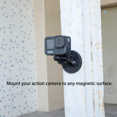 PellKing Magnet Camera Mount for GoPro Insta360 Akaso DJI Action,with Rotation Ball Head Super Strong Rubber Coating Neodymium Magnet for Car, Att...