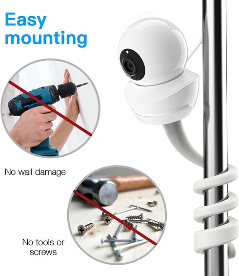 HOLACA Flexible Mount Crib Mount for Babysense Max View Monitor Babysense 5" HD 5.5''1080p Full HD Babysense HD S2/V43/ Video Baby Monitor - Twist...