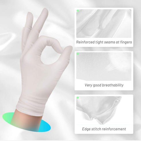 Cotton Gloves for Dry Hands, Paxcoo 20 Pairs Large White Cotton Gloves for Cosmetic Moisturizing and Inspection...
