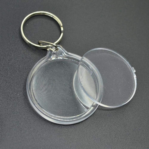 25PCS 1.4inch Inner Diameter Round Clear Acrylic Blank Passport Photo Logo Image Inserts Split Keychain Keyrings Wallet Friendly Picture Snap-in F...