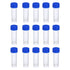 PATIKIL 5mL Plastic Test Tubes, 15 Pack Frozen Container Storage Blue Screw Cap for Lab Laboratory Science, Clear...
