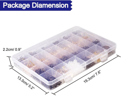 PAXCOO 2880 Pcs Jewelry Making Findings Supplies Kit with Open Jump Rings, Lobster Clasps, Crimp Beads, Screw Eye Pins, Head Pins, Earing Hooks an...
