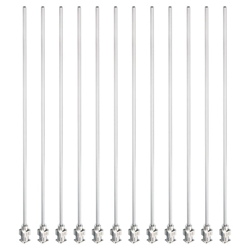 PATIKIL 14Ga x 5.9 Inch Stainless Steel Dispensing Needle Tips, 12Pcs Metal Glue Needle Tube Blunt Tips Luer Lock for Thick Glue Ink Lab, Silver...