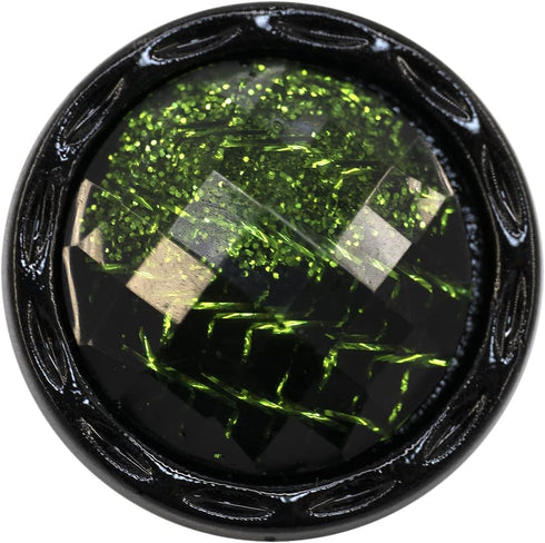 20 pcs Beveled Cut Glass Shiny Green Sewing Shank Buttons for Coats -25mm -1"...