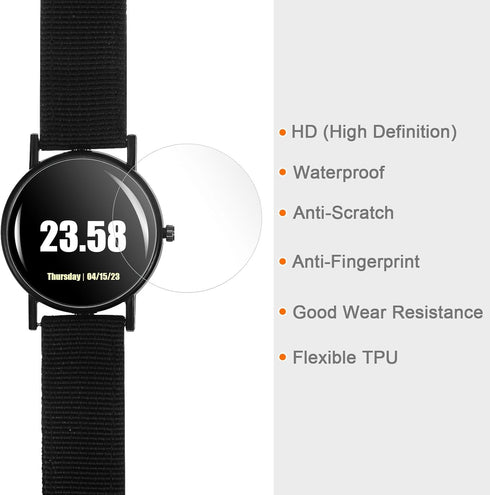 5pcs Watch Glass Screen Protectors 40mm HD High Definition Anti-Scratch Waterproof TPU Universal Round Smartwatch Screen Protective Film Protector...