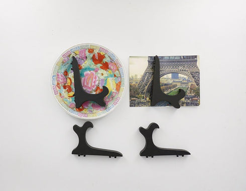 Artliving Black 4" Wood-Like Plastic Easels Plate Display Stands Picture Frame Stand Holder-Set of 4...