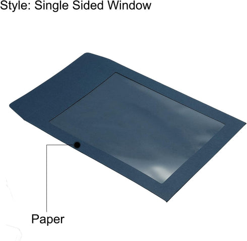 PATIKIL Full Face Window Envelopes 10 Pack A5 Clear Single Sided for Mailing Statement Photos Catalogs, Blue...
