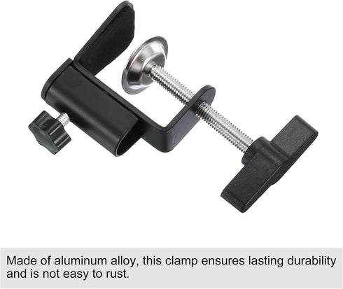 PATIKIL 0.49" Hole Dia. Desk Clamp, 2 Pcs Universal C-Clamp Base with Adjustable Screw for Microphone Mic Arm Table Lamp Mount Holder, Black...
