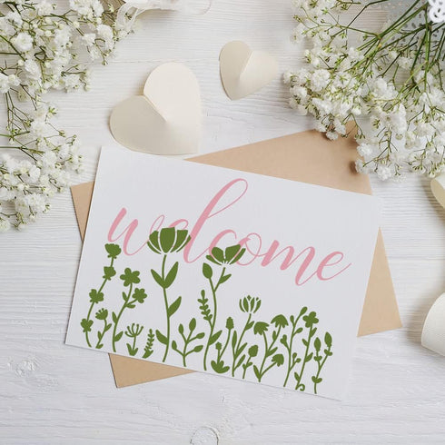 Wild Flower Stencils for Painting 11X8.3" Large Flower Stencil for Walls Leaf Cherry Blossom Vine Stencils Reusable Drawing Stencils for Painting ...