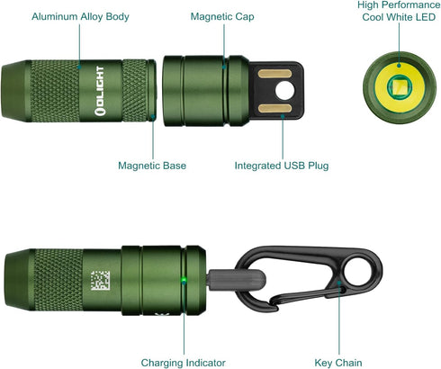 OLIGHT IMINI 2 EDC Rechargeable Keychain Flashlight, 50 Lumens Compact and Portable Mini Light, Tiny LED Keyring Lights with Built-in Battery Idea...