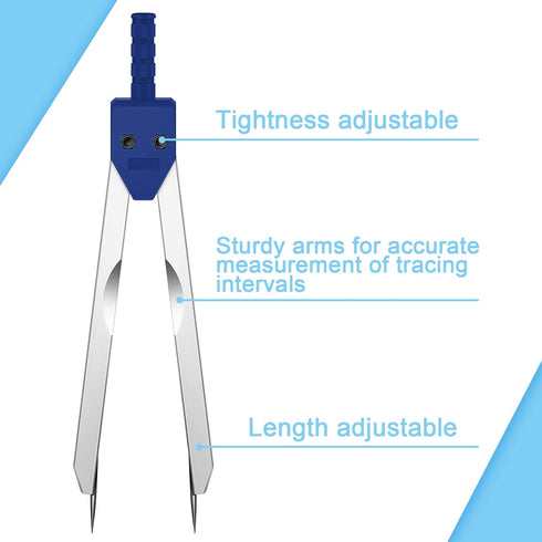 EKG Caliper ECG Calipers Measuring Tool with Ruler Electrocardiogram Drafting Divider for Nursing (Blue, 4 Pieces)...