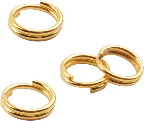 Jump Rings, 500 Pieces Golden Double Loop Round Split Rings Small Key Chain Hoops for Key Charms Jewelry Making, 6mm...