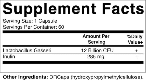 Vitamatic Lactobacillus Gasseri - 12 Billion per DR Capsule - 60 Count - Digestive Support - Made with Prebiotic Inulin Fiber...