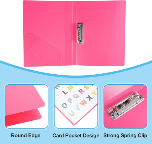 PATIKIL 9.3x12.2" Punchless Binder Clamp, 2 Pcs Plastic Single Strong Clip Clamp Binder Without Rings Sheet File Folder Protector for A4 Size Pape...