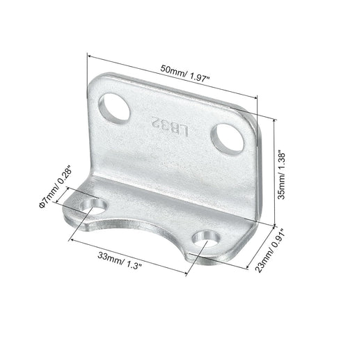 PATIKIL Air Cylinder Connecting Pneumatic Rod Splint Mounting Bracket, 4 Pack Pneumatic Parts Cylinder Installation Stand for 32mm Cylinder Dia....