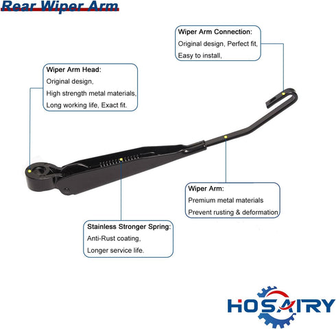 Rear Wiper Arm Blade Set for Dodge Grand Caravan 2011-2019, for Chrysler Town and Country 2011-2016 Rear Windshield Wiper Arm Blade Assembly 68078...