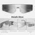 Futuristic Wrap Around Sunglasses Y2K Silver Trendy Rimless Glasses Cyberpunk Eyewear for Women Men Rave Party...