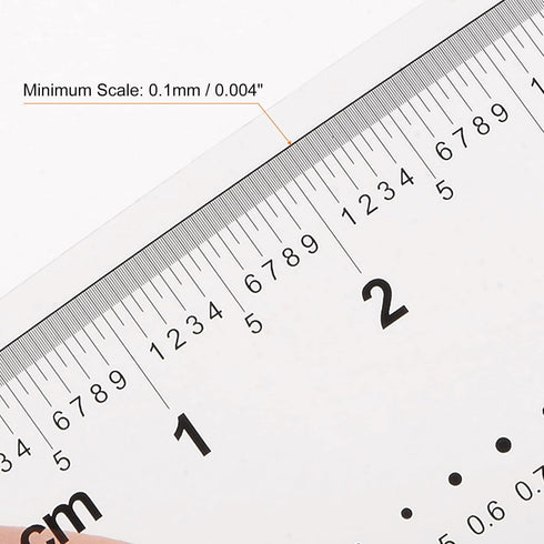 2pcs Film Flexible Ruler 6 Inch 0.1mm Scale PET Plastic Folding Straight Ruler Calibration Soft Ruler Measuring Tool for Factory, Transparent...