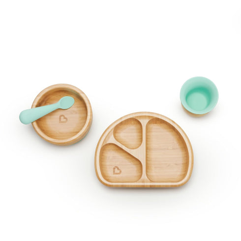 Munchkin® Bambou™ Suction Bowl and Silicone Spoon for Babies and Toddlers, Non-Toxic Bamboo...