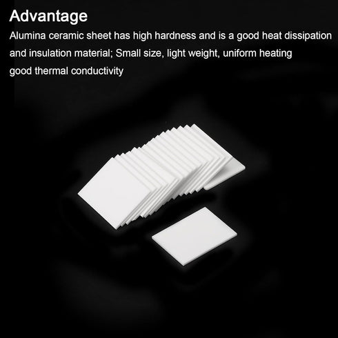 PATIKIL Alumina Ceramic Sheet Cooling Pad Insulating Sheet 50pcs High Hardness for MOS Transistor 25x20x1mm(1x0.8x0.04")...