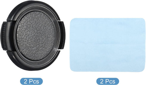 PATIKIL Camera Lens Cap, 2 Pack Sides Pinch Front Lens Cover with Microfiber Cleaning Cloth for 37mm Thread Universal DSLR Lenses for Nikon, for F...