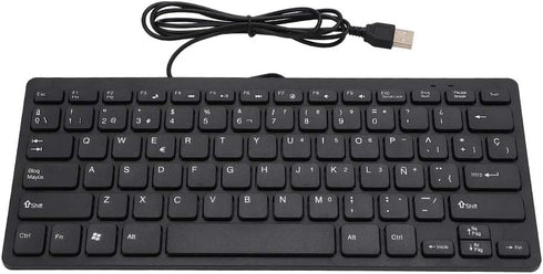 78 Keys Spanish Keyboard Wired Mini Portable Spanish Keyboard for Desktop Computer Ultra-Thin...