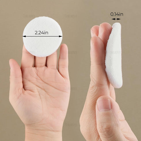 AUEAR, 10 Pack Powder Puffs Washable Pure Cotton Round Makeup Pads 2.36 Inch Cosmetic Face Powder Puff with Ribbon for Loose Foundation (White)...