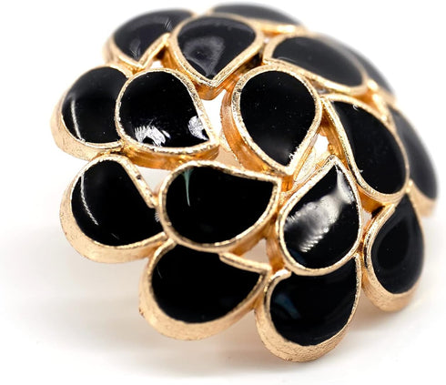 20 pcs Black Enamel Drops Hydrangea Metal Sewing Coat Buttons -25mm -1"...