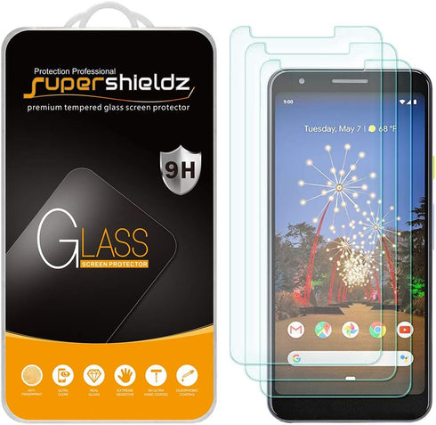 Supershieldz (3 Pack) Designed for Google (Pixel 3a XL) Tempered Glass Screen Protector, 0.33mm, Anti Scratch, Bubble Free...