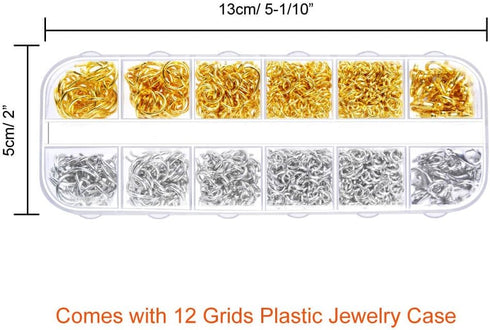 Paxcoo 1200Pcs Open Jump Rings and Lobster Clasps Jewelry Findings Kit with Pliers for Jewelry Making (Silver and Gold)...