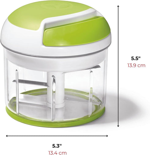 Starfrit Pull Chopper - Multi Purpose Manual Food Processor - Three Blade System for a Faster Cut - From Large Chunks to Purée - Self-Retracting C...