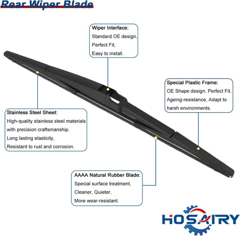 Rear Wiper Arm Blade Set for Toyota Sienna 2004-2010, for MAZDA CX7 CX9 2007-2015 Rear Windshield Wiper Arm Blade Assembly 85241AE010 EG2167421...