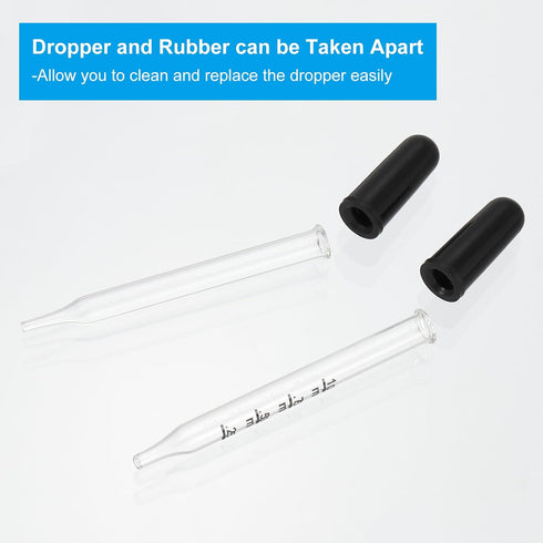 PATIKIL Eye Dropper, 12Pcs 1ml Glass Graduated Bent and Straight Tip Pipette Measured Dropper with Rubber Cap for Essential Oils, Lab Experiments,...