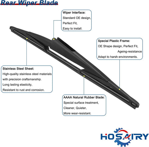 Rear Wiper Arm Blade Set for Lincoln Navigator 2009-2016, for Ford Expedition 2009-2017 Rear Windshield Wiper Arm Blade Assembly 9L1Z17526A 9L1Z17...