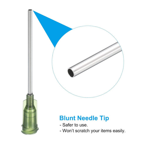 PATIKIL 14Ga x 1.5 Inch Dispensing Needle Tips, 50Pcs Stainless Steel and Plastic Glue Needle Tube Blunt Tips with Luer Lock for Glue Oil Applicat...