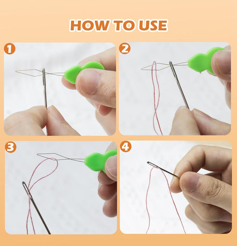 FIVEIZERO 60 PCS Large Eye Sewing Needles, 6 Sizes Hand sewing Needles, Leather Needle Embroidery Thread Needle, Stainless Hand Quilting Needles w...