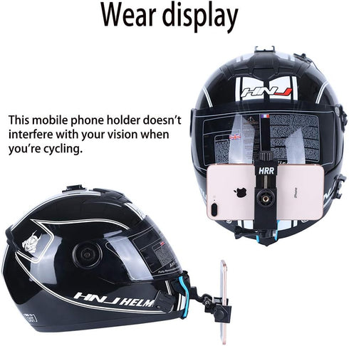 Helmet Chin Mount for Mobile Phone and GoPro, Motorcycle Strap Holder for iPhone Samsung,Compatible with GoPro Hero 9,8,7,6,5,4/3, Insta360 One R,...