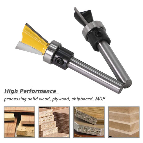 Mesee 2Pcs Dovetail Joint Bearing Router Bits, 1/4 Inch Shank Dovetail Jig Bit Woodworking Milling Cutter Tools for Furniture Wardrobe Cabinet Mak...