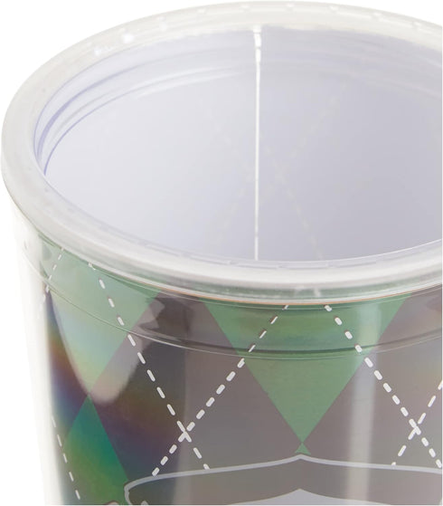 Spoontiques Harry Potter Acrylic Foil Cup with Straw, 20oz - Metallic Locking, Double Wall Insulated, BPA Free - Slytherin...