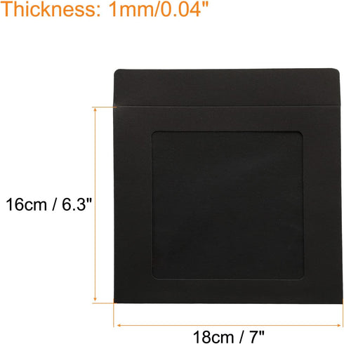 PATIKIL Full Face Window Envelopes 10 Pack 7'' Clear Single Sided for Mailing Statement Photos Catalogs, Black...