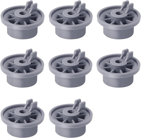 165314 Dishwasher Lower Rack Wheels by Beaquicy - Upgrade 8 Pack - Fit for Bosch Kenmore Dishwasher SHE43, SHE33, S35K, 630163 series - Replace 420198 423232 AP2802428 PS3439123 EAP3439123 PS8697067