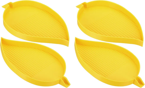 PATIKIL 2pcs Diamond Painted Tray, 15x9cm Diamond Art Trays Leaf Bead Rhinestone Sorting Tray Organizer Large Plate Craft Tool, Yellow...