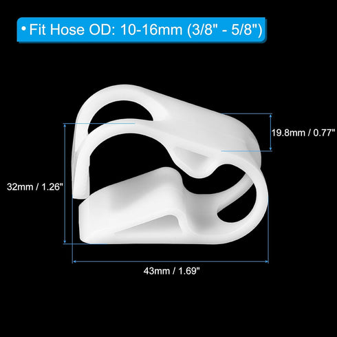 PATIKIL Plastic Tube Tubing Clamps, 2Pcs 3/8" - 5/8" Tube OD Adjustable Precise Flow Control Hose Clamp Clip for Laboratory Pinch Valve, White...