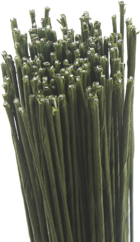 CCINEE 22 Gauge Dark Green Floral Wire Stem for Flower Arrangement Craft Supply,16 Inch,150PCS...