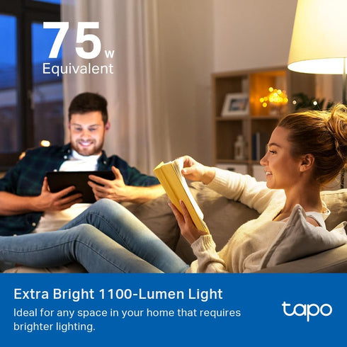 Tapo TP-Link Smart Light Bulbs, 1100 Lumens(75W Equivalent), Matter-Certified, 16M Colors RGBW LED Bulb, Dimmable, CRI>90, Voice Control w/Siri, A...