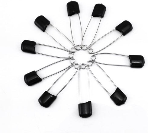 yueton 50pcs Black Plastic Head Baby Safety Pins Safety Locking Baby Cloth Diaper Nappy Pins...