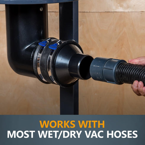 POWERTEC 4 Inch to 2-1/2 Inch Reducer and 4 Inch Dust Control Flex Cuff with Stainless Steel Key Hose Clamps, Dust Collection Fitting for Woodwork...